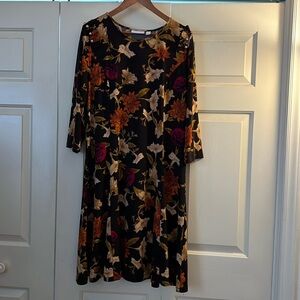 Susan Graver midi dress in dark colors